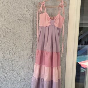 Adorable Multicolor Tiered Kids Dress